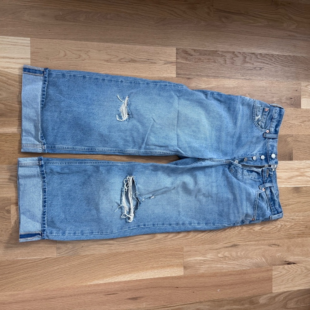 Cropped vintage wide leg jeans